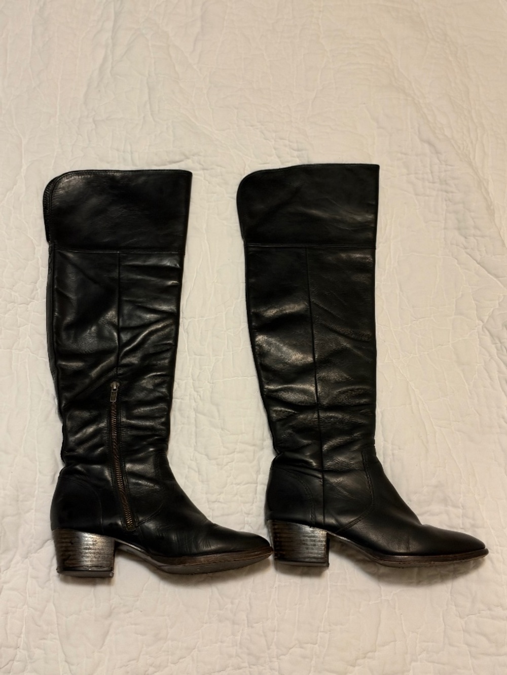Frye Over the Knee Boots Leather Black W 8.5
